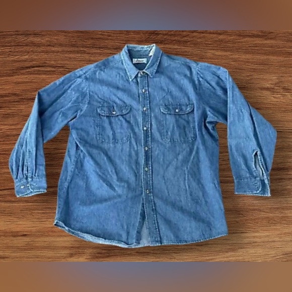 Vintage 70’s Roebucks Denim‎ Shirt Size 2XL Men Blue - Picture 1 of 8